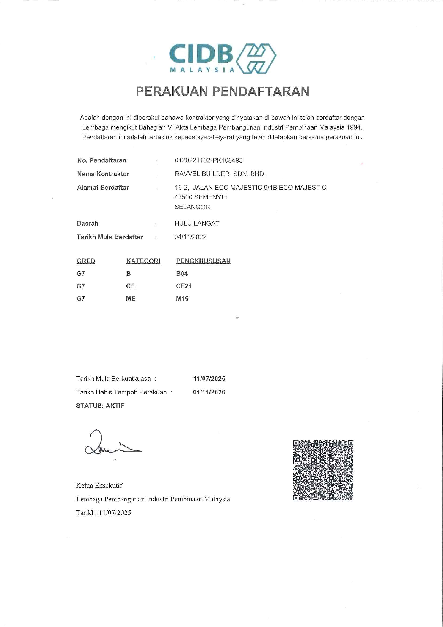 CIDB Certification